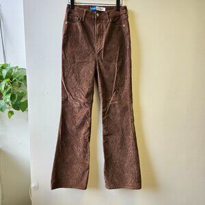 Vintage Y2K Old Navy Womens Brown Corduroy Flare Pants Size 8 Higher High-Rise S